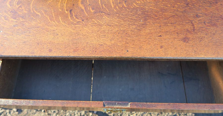 An Antique oak sidetable, fitted with a frieze drawer, 29ins x 17.5ins, height 28ins - Image 3 of 3