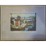 A colour etching, The Watch House Mevagissey, signed in pencil, 11ins x 14ins