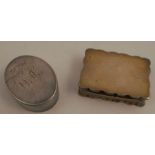 A silver snuff box, of shaped rectangular form, Birmingham 1909, maker Charles Westwood & Sons, 2.