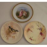 A 19th century Royal Worcester plate, decorated with figures in landscape, diameter 9ins, together