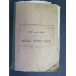 A WWII Period Royal Airforce Signal Office Diary filled with photographs and postcards of North