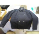 A Navy Blue Woolen Overcoat with Devon Official Blazon Buttons