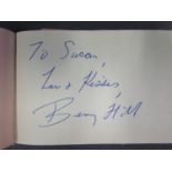 An Autograph Book including Benny Hill, Jackie Trevor, Eileen Bishop, Maureen Riscoe, Reg Varney,