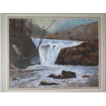 Peter Campbell, 20th Century British, Waterfall, Signed, Watercolour, 37 x 48cm, F&G