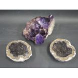 An Amethyst Specimen and split geode (c. 12cm diam.)