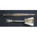 A Dutch Silver KLM Letter Opener 24.7g and caddy spoon