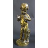 A 19th Century Bronze Model of a Young Boy, unmarked, 22cm