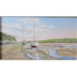 Wyn Appleford, Low Tide on the Estuary, 20th/21st Century, Oil on Canvas, 91 x 51, Framed