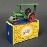 A Matchbox Models of Yesteryear Y11-1-2 1920 Aveling & Porter Steam Roller, Green body and roof,