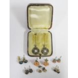 9ct Gold and Silver Earrings etc.