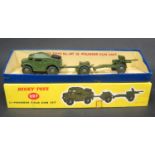 A Dinky Toys No. 697 25-Pounder Field Gun Set. Good, used in excellent original yellow/blue box with