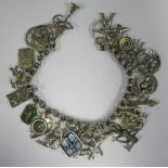 A Silver Charm Bracelet, 57.4g
