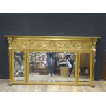 A Gilt Framed Wall Mirror, 142x75cm