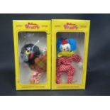 A Pelham Puppet Junior Range JC8 Golly in Box and JC7 Clown in Box