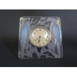 A René Lalique Inseperables Opalescent Clock, model no. 765, circa 1926, moulded mark and engraved