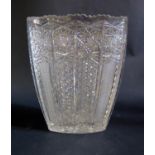 A Heavy Cut Crystal Vase, 23.5cm high