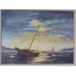 Jan Wasilewski, Polish (1860 - 1916) Sunset, Signed, Watercolour 52 x38cm, F&G