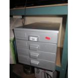 A Metal Four Drawer Office Unit
