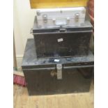 Two Tin Trunks and aluminium case