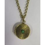 A 9ct Gold and Turquoise Locket on chain