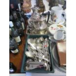 A Selection of Silver Plate including coffee ware and flatware