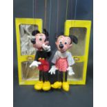 A Walt Disney Pelham Puppet SL12 Mickey Mouse and SL Minnie Mouse in Boxes with Instructions