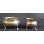 A George V Silver Sugar Bowl with matching Sugar, Birmingham 1918, maker rubbed, 357g