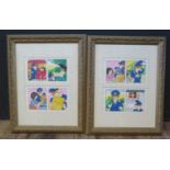 A Pair of Original Joan Hickson 'Postman Pat' Scene Watercolours Purchased at Phillips, December