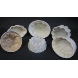 Three Shelley and three other Jelly Moulds