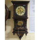 A 19th Century Drop Pendulum Wall Clock, c. 60cm tall. Overwound