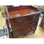A Victorian Mahogany Wash Stand Chest of Drawers, 89.5(w)x44.5(d)x99(h)cm