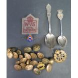 Royal Navy and Fleet Air Arm Buttons, RAOC silver and enamel brooch, RAF cap badge, W.V.S. cloth