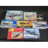 Seven Various WWII German War Plane Kits 1/72 Scale. Brands Include Fujimi, Minicraft, Warload,