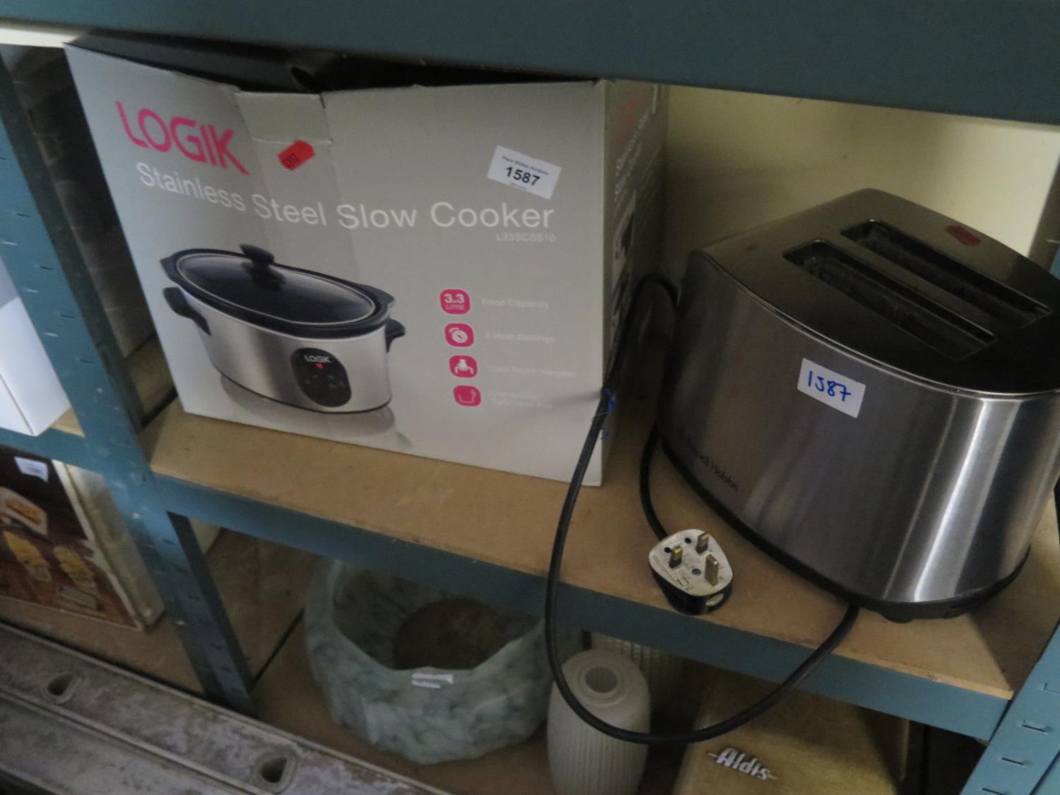 A Toaster, slow cooker and projector