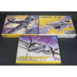 Three Italeri WWII German War Plane etc. Kits 1/72 Scale. No. 029, 038, 037. Appear unmade, complete