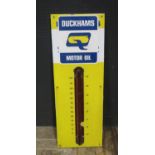 A DUCKHAMS Motor Oil Enamel Wall Thermometer, 95x33cm