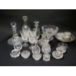 A Crystal Ship's Decanter and other Glassware