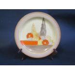 A Clarice Cliff Bizarre CAPRI Lynton Plate, 9 3/4"