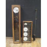 A SYNCHRONOME Master Clock in a 127cm oak case, three dial control unit with 6" dials. From a