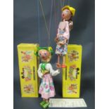 A Pelham Puppet Tyrolean Girl and Girl in Boxes