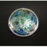 An Arts & Crafts Style Enamel Brooch, 30mm diam.