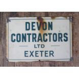 'DEVON COTRACTORS LTD EXETER' Enamel Sign, 46x30.5cm