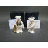 A Crown Derby Cricketer Bear, 225/350, boxed with COA and Born to shop at Govier's, 525/1000,