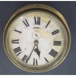 A Brass Cased Ship's Clock, 8" dial, running