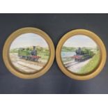A Pair of T.G. Green Plated painted in oils with scenes of The Dart Valley Light Railway