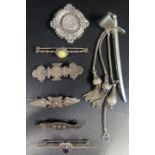 A Selection of Victorian Silver and other Brooches