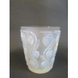 A René Lalique Muscat Lave Raisin Opalescent Vase, model no. 10-3477, circa 1938, 16.5cm, acid