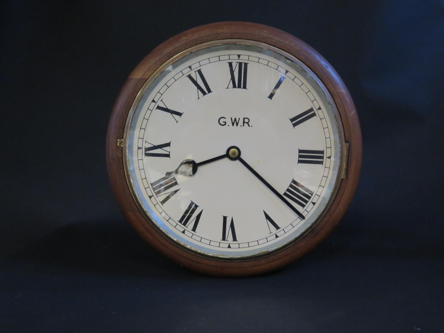 A Rare Twin Dial Railway Station Clock with dial marked G.W.R. a single chain driven fusee movement - Image 3 of 5
