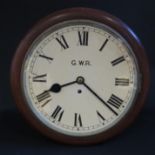 A Rare Twin Dial Railway Station Clock with dial marked G.W.R. a single chain driven fusee movement