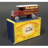 A Matchbox Models of Yesteryear Y7-1-1 1918 Leyland 4-ton Van, Dark brown, white roof, silver